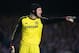 LONDON, ENGLAND - APRIL 08: Petr Cech of Chelsea points during the UEFA Champions League Quarter Final second leg match between Chelsea and Paris Saint-Germain FC at Stamford Bridge on April 8, 2014 in London, England. (Photo by Julian Finney/Getty Imag