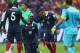 PORTO ALEGRE, BRAZIL - JUNE 15: Paul Pogba of France reacts with teammates Mamadou Sakho (L) and Antoine Griezmann (R) after being fouled for a penalty kick during the 2014 FIFA World Cup Brazil Group E match between France and Honduras at Estadio Beira-R