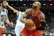 Apr 9, 2014; Minneapolis, MN, USA; Chicago Bulls forward Carlos Boozer looks to shoot in the first half against the Minnesota Timberwolves at Target Center. The Bulls defeated the Wolves 102-87. Mandatory Credit: Marilyn Indahl-USA TODAY Sports
