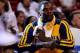MIAMI, FL - MAY 30: Lance Stephenson #1 of the Indiana Pacers looks on from the bench against the Miami Heat during Game Six of the Eastern Conference Finals of the 2014 NBA Playoffs at American Airlines Arena on May 30, 2014 in Miami, Florida. NOTE TO U