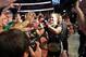 Feb 23, 2013; Anaheim, CA, USA; Ronda Rousey celebrates with fans after her fight with Liz Carmouche (not pictured) in their UFC women's world bantamweight championship bout at the Honda Center. Mandatory Credit: Jayne Kamin-Oncea-USA TODAY Sports
