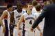 SAN DIEGO, CA - MARCH 21: Kevin Pangos #4 of the Gonzaga Bulldogs reacts as he heads to the bench for a time out during their game against the Oklahoma State Cowboys in the second round of the 2014 NCAA Men's Basketball Tournament at Viejas Arena on Marc