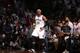 BROOKLYN, NY - MAY 12: Paul Pierce #34 of the Brooklyn Nets celebrates in Game Four of the Eastern Conference Semifinals against the Miami Heat during the 2014 NBA Playoffs on May 12, 2014 at Barclays Center in Brooklyn. NOTE TO USER: User expressly ackno