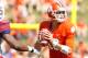 CLEMSON, SC - SEPTEMBER 7: Cole Stoudt #18 of the Clemson Tigers drops back for a pass during the game against the South Carolina State Bulldogs at Memorial Stadium on September 7, 2013 in Clemson, South Carolina. (Photo by Tyler Smith/Getty Images)