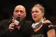 ANAHEIM, CA - FEBRUARY 23: Ronda Rousey is interviewed following her UFC Bantamweight Title fight victory over Liz Carmouche during UFC 157 at Honda Center on February 23, 2013 in Anaheim, California. (Photo by Jeff Gross/Getty Images)