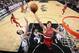 SAN ANTONIO, TX - March 12: Meyers Leonard #11 of the Portland Trail Blazers dunks against the Portland Trail Blazers at the AT&T Center on March 12, 2014 in San Antonio, Texas. NOTE TO USER: User expressly acknowledges and agrees that, by downloading and