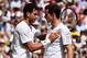 LONDON, ENGLAND - JULY 02: Andy Murray of Great Britain and Grigor Dimitrov of Bulgaria after their Gentlemen's Singles quarter-final match on day nine of the Wimbledon Lawn Tennis Championships at the All England Lawn Tennis and Croquet Club at Wimbled