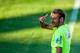 FORTALEZA, BRAZIL - JULY 03: Neymar gestures during a training session at the President Vargas stadium on the eve of the FIFA World Cup 2014 quarter-final match between Brazil and Colombia in Fortaleza on July 3, 2014 in Fortaleza, Brazil. (Photo by Bud