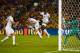 RIO DE JANEIRO, BRAZIL - JUNE 25: Paul Pogba of France heads the ball wide of the goal past Alexander Dominguez of Ecuador during the 2014 FIFA World Cup Brazil Group E match between Ecuador and France at Maracana on June 25, 2014 in Rio de Janeiro, Brazi