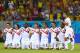 RECIFE, BRAZIL - JUNE 29: Jose Miguel Cubero, Randall Brenes, Joel Campbell, Johnny Acosta, Michael Umana, Giancarlo Gonzalez, Junior Diaz and Celso Borges of Costa Rica look on during a penalty shootout during the 2014 FIFA World Cup Brazil Round of 1