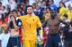 RIO DE JANEIRO, BRAZIL - JULY 04: (L-R) Antoine Griezmann, Hugo Lloris and Blaise Matuidi of France react after being defeated by Germany 1-0 during the 2014 FIFA World Cup Brazil Quarter Final match between France and Germany at Maracana on July 4, 2014