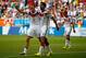 SALVADOR, BRAZIL - JUNE 16: Thomas Mueller of Germany (L) celebrates scoring his team's fourth goal and completing his hat trick with Sami Khedira during the 2014 FIFA World Cup Brazil Group G match between Germany and Portugal at Arena Fonte Nova on Jun
