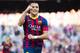 BARCELONA, SPAIN - MARCH 16: Alexis Sanchez of FC Barcelona celebrates after scoring his team's second goal during the La Liga match between FC Barcelona and CA Osasuna at Camp Nou on March 16, 2014 in Barcelona, Spain. (Photo by Alex Caparros/Getty Image