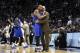 SAN ANTONIO, TX - MAY 4: Head coach Rick Carlisle of the Dallas Mavericks and teammate Shawn Marion #0 hug as Marion leaves the court in the final minutes against the San Antonio Spurs in Game Seven of the Western Conference Quarterfinals during the 2014