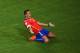 CUIABA, BRAZIL - JUNE 13: Alexis Sanchez of Chile celebrates after scoring his team's first goal during the 2014 FIFA World Cup Brazil Group B match between Chile and Australia at Arena Pantanal on June 13, 2014 in Cuiaba, Brazil. (Photo by Stu Forster/