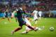 PORTO ALEGRE, BRAZIL - JUNE 15: Mathieu Debuchy of France and Emilio Izaguirre of Honduras battle for the ball during the 2014 FIFA World Cup Brazil Group E match between France and Honduras at Estadio Beira-Rio on June 15, 2014 in Porto Alegre, Brazil.