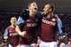 SUNDERLAND, ENGLAND - DECEMBER 15: James Milner of Aston Villa celebrates scoring with Gabriel Agbonlahor during the Barclays Premier League match between Sunderland and Aston Villa at the Stadium of Light on December 15, 2009 in Sunderland, England. (P
