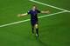 Stefan de Vrij celebrates scoring for Netherlands.