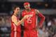 ARLINGTON, TX - FEBRUARY 14: Steve Nash #13 of the Western Conference talks to teammate Carmelo Anthony #15 during the NBA All-Star Game as part of the 2010 NBA All-Star Weekend at Cowboys Stadium on February 14, 2010 in Arlington, Texas. NOTE TO USER: U