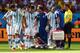 BRASILIA, DF - JULY 05: Angel di Maria of Argentina receives treatment as his teammates look on during the 2014 FIFA World Cup Brazil Quarter Final match between Argentina and Belgium at Estadio Nacional on July 5, 2014 in Brasilia, Brazil. (Photo by Mat