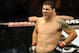 Jul 5, 2014; Las Vegas, NV, USA; Chris Weidman gets ready for the start of a middleweight title fight against Lyoto Machida at Mandalay Bay Events Center. Mandatory Credit: Stephen R. Sylvanie-USA TODAY Sports