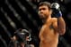 Jul 5, 2014; Las Vegas, NV, USA; Lyoto Machida gets ready for a middleweight title fight against Chris Weidman at Mandalay Bay Events Center. Mandatory Credit: Stephen R. Sylvanie-USA TODAY Sports