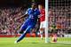 LONDON, ENGLAND - MARCH 08: Romelu Lukaku of Everton celebrates after scoring a goal to level the scores at 1-1 during the FA Cup Quarter-Final match between Arsenal and Everton at Emirates Stadium on March 8, 2014 in London, England. (Photo by Paul Gil
