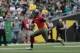May 3, 2014; Eugene, OR, USA; Oregon Ducks quarterback Marcus Mariota (8) runs the ball in the first half at Autzen Stadium. Mandatory Credit: Scott Olmos-USA TODAY Sports