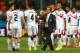SALVADOR, BRAZIL - JULY 05: Head coach Jorge Luis Pinto of Costa Rica reacts after a defeat to the Netherlands in a penalty shootout in the 2014 FIFA World Cup Brazil Quarter Final match between the Netherlands and Costa Rica at Arena Fonte Nova on July