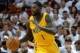 May 30, 2014; Miami, FL, USA; Indiana Pacers guard Lance Stephenson (1) dribbles the ball against the Miami Heat in game six of the Eastern Conference Finals of the 2014 NBA Playoffs at American Airlines Arena. Mandatory Credit: Steve Mitchell-USA TODAY S