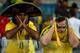 BELO HORIZONTE, BRAZIL - JULY 08: Emotional Brazil fans react after being defeated by Germany 7-1 during the 2014 FIFA World Cup Brazil Semi Final match between Brazil and Germany at Estadio Mineirao on July 8, 2014 in Belo Horizonte, Brazil. (Photo by