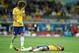 July 8, 2014; Belo Horizonte, BRAZIL; Brazil players David Luiz (4) and Luiz Gustavo (right) react after the semifinal match against Germany in the 2014 World Cup at Mineirao Stadium. Mandatory Credit: Tim Groothuis/Witters Sport via USA TODAY Sports