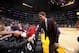 LOS ANGELES, CA - APRIL 13: Pau Gasol #16 of the Los Angeles Lakers greets fans following a game against the Memphis Grizzlies at Staples Center on April 13, 2014 in Los Angeles, California. NOTE TO USER: User expressly acknowledges and agrees that, by do