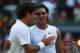 LONDON - JULY 06: Roger Federer of Switzerland congratulates Rafael Nadal of Spain in winning match point and the Championship during the men's singles Final on day thirteen of the Wimbledon Lawn Tennis Championships at the All England Lawn Tennis and Cr
