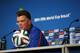 SAO PAULO, BRAZIL - JULY 08: Head coach, Louis van Gaal speaks to the media during the Netherlands Press Conference at the 2014 FIFA World Cup Brazil held at the Arena de Sao Paulo on July 8, 2014 in Sao Paulo, Brazil. (Photo by Dean Mouhtaropoulos/Gett