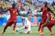 June 21, 2014; Fortazela, BRAZIL; Germany player Toni Kroos slides for the ball between three Ghana defenders during the 2014 World Cup at Estadio Castelao. Mandatory Credit: Tim Groothuis/Witters Sport via USA TODAY Sports