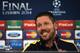 LISBON, PORTUGAL - MAY 23: In this handout image provided by UEFA, Diego Simeone, coach of Club Atletico de Madrid attends a press conference ahead of the UEFA Champions League final against Real Madrid at Estadio da Luz on May 23, 2014 in Lisbon, Portu