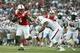 DALLAS, TX - AUGUST 30: Traylon Shead #34 of the Southern Methodist Mustangs breaks a tackle against the Texas Tech Red Raiders on August 30, 2013 at Gerald J. Ford Stadium in Dallas, Texas. (Photo by Cooper Neill/Getty Images)
