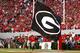 ATHENS, GA - SEPTEMBER 12: Hairy, the mascot of the Georgia Bulldogs, runs the end zone with a giant flag against the South Carolina Gamecocks at Sanford Stadium on September 12, 2009 in Athens, Georgia. (Photo by Kevin C. Cox/Getty Images)
