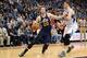 MINNEAPOLIS, MN - April 16: Gordon Hayward #20 of the Utah Jazz drives to the basket against the Minnesota Timberwolves on April 16, 2014 at Target Center in Minneapolis, Minnesota. NOTE TO USER: User expressly acknowledges and agrees that, by downloadin