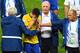 BELO HORIZONTE, BRAZIL - JULY 08: Head coach Luiz Felipe Scolari of Brazil and staff console Oscar after a 7-1 defeat to Germany during the 2014 FIFA World Cup Brazil Semi Final match between Brazil and Germany at Estadio Mineirao on July 8, 2014 in Belo