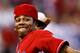 ST. LOUIS - JULY 12: Rapper Nelly throws during the Taco Bell All-Star Legends & Celebrity Softball Game at Busch Stadium on July 12, 2009 in St. Louis, Missouri. (Photo by Dilip Vishwanat/Getty Images)