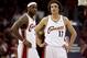CLEVELAND - MAY 20: LeBron James #23 and Anderson Varejao #17 of the Cleveland Cavaliers look on against the Orlando Magic in Game One of the Eastern Conference Finals during the 2009 Playoffs at Quicken Loans Arena on May 20, 2009 in Cleveland, Ohio. NOT