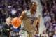 Feb 9, 2013; Manhattan, KS, USA; Kansas State Wildcats guard Martavious Irving (3) brings the ball up court during a 79-70 win over the Iowa State Cyclones at Bramlage Coliseum. Mandatory Credit: Scott Sewell-USA TODAY Sports