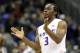 KANSAS CITY, MO - MARCH 11: Martavious Irving #3 of the Kansas State Wildcats reacts in the first half during the quarterfinals of the 2010 Phillips 66 Big 12 Men's Basketball Tournament against the Oklahoma State Cowboys at the Sprint Center on March 11