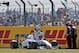 Wolff exits her broken-down Williams at Silverstone.