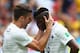 BRASILIA, BRAZIL - JUNE 30: Olivier Giroud (L) and Paul Pogba of France react after a missed chance during the 2014 FIFA World Cup Brazil Round of 16 match between France and Nigeria at Estadio Nacional on June 30, 2014 in Brasilia, Brazil. (Photo by Ia