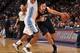 DENVER, CO - DECEMBER 15: Ryan Anderson #33 of the New Orleans Pelicans dribbles to the basket against the Denver Nuggets on December 15, 2013 at the Pepsi Center in Denver, Colorado. NOTE TO USER: User expressly acknowledges and agrees that, by downloadi
