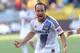 May 25, 2014; Carson, CA, USA; Los Angeles Galaxy forward Landon Donovan (10) reacts after scoring his 136th MLS goal in the second half of the game against the Philadelphia Union at StubHub Center. Galaxy won 3-1. Mandatory Credit: Jayne Kamin-Oncea-US