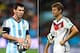 FILE PHOTO - EDITORS NOTE: COMPOSITE OF TWO IMAGES - Image Numbers 451925716 (L) and 451525030) In this composite image a comparison has been made between Lionel Messi of Argentina and Thomas Mueller of Germany. Germany and Argentina play each other in th